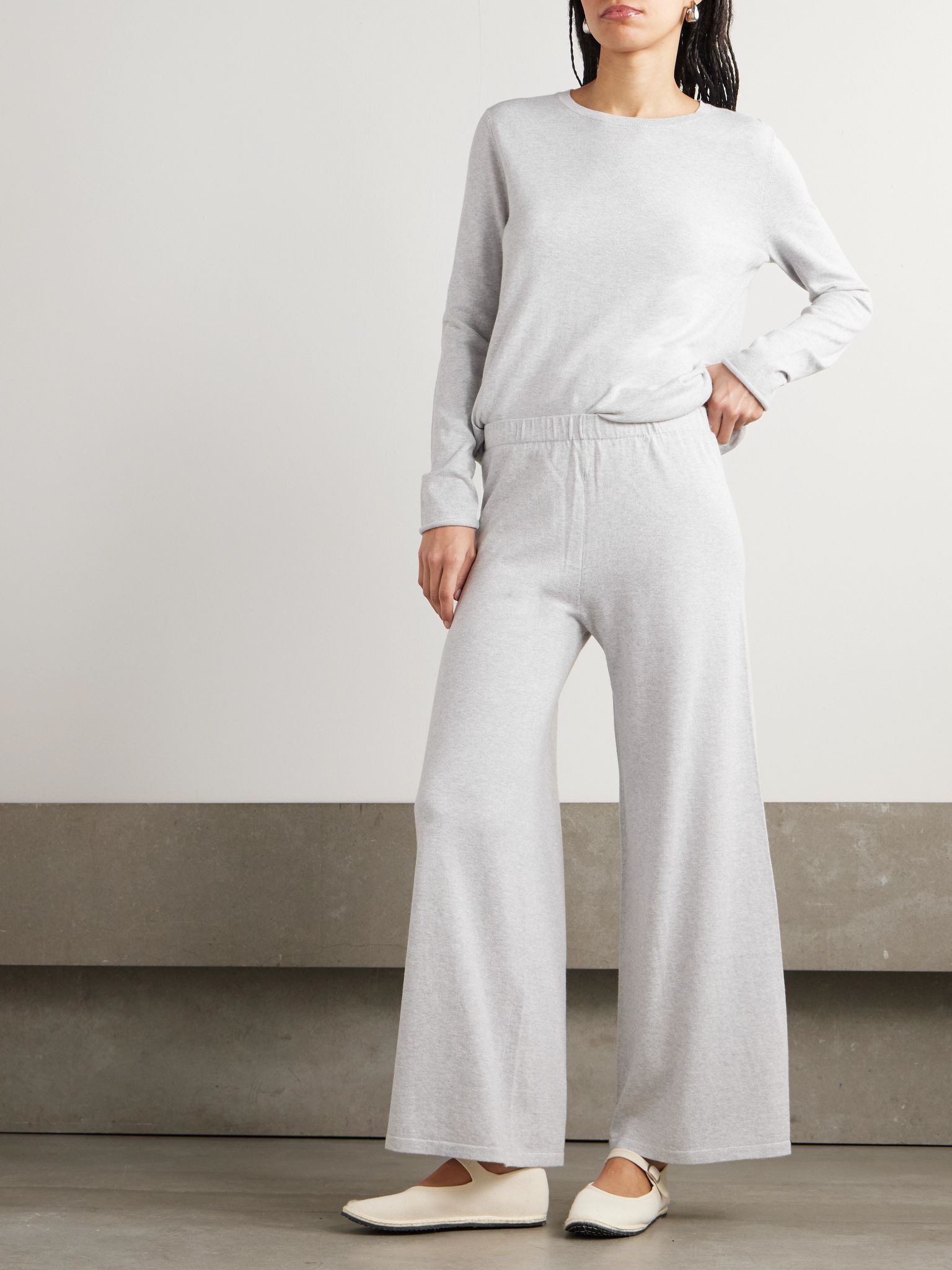 Maurie cotton and cashmere-blend sweater Light gray - 2