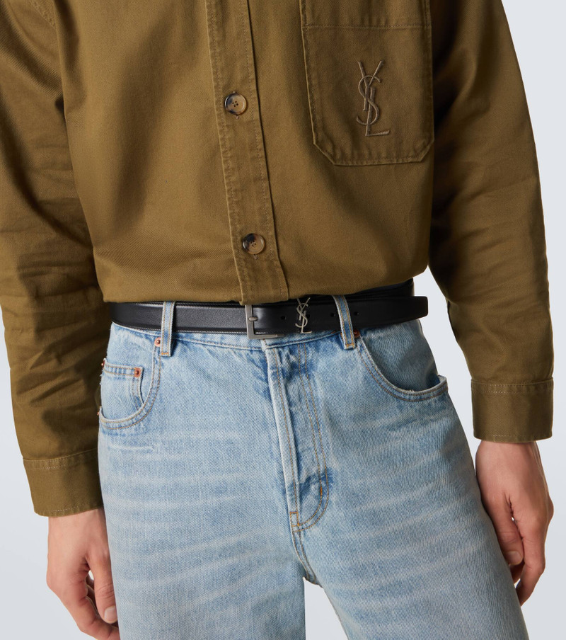 SAINT LAURENT Cassandre leather belt outlook