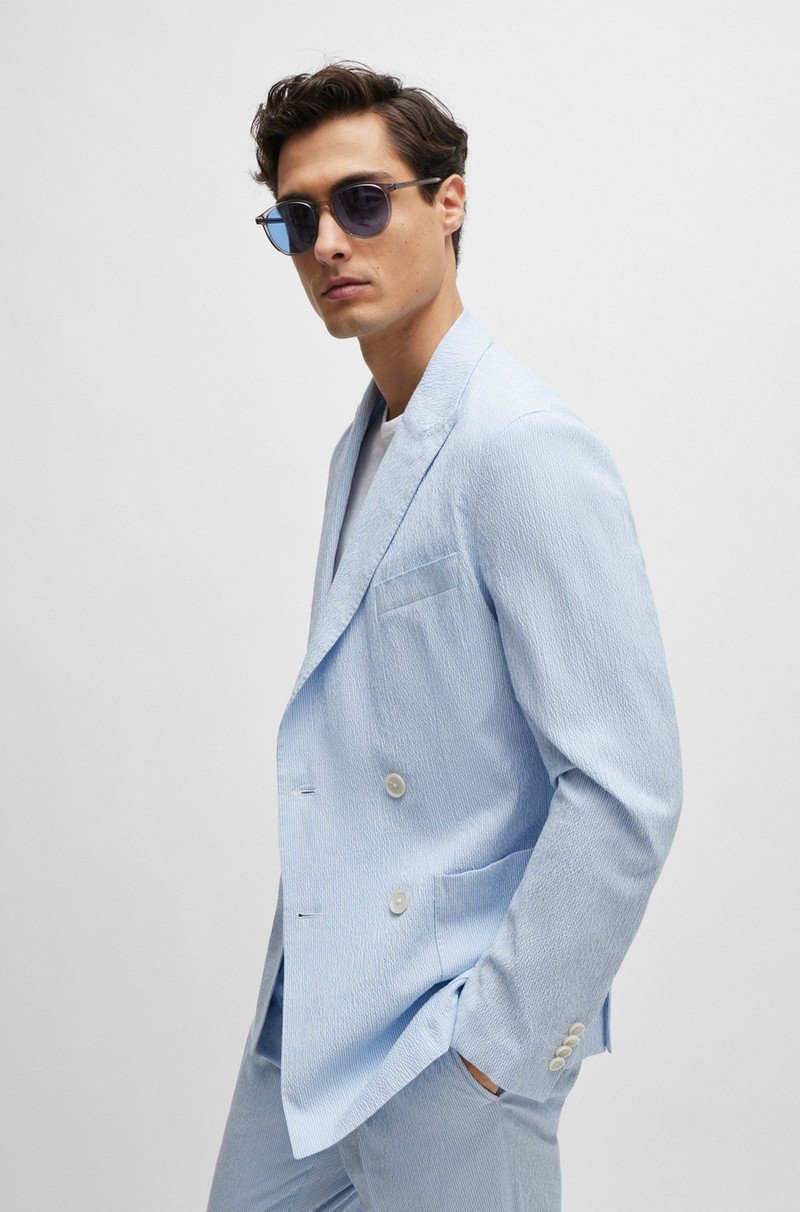 SLIM-FIT SUIT IN STRIPED STRETCH-COTTON SEERSUCKER 6