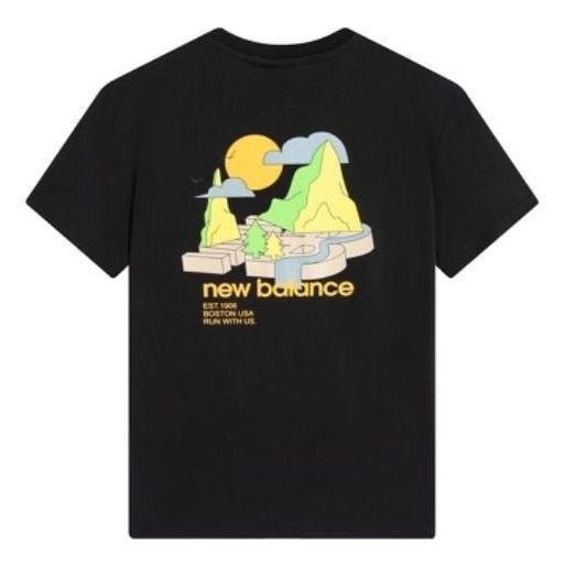 New Balance Graphic Print Tee 'Black Yellow Green' AMT22366-BK - 2
