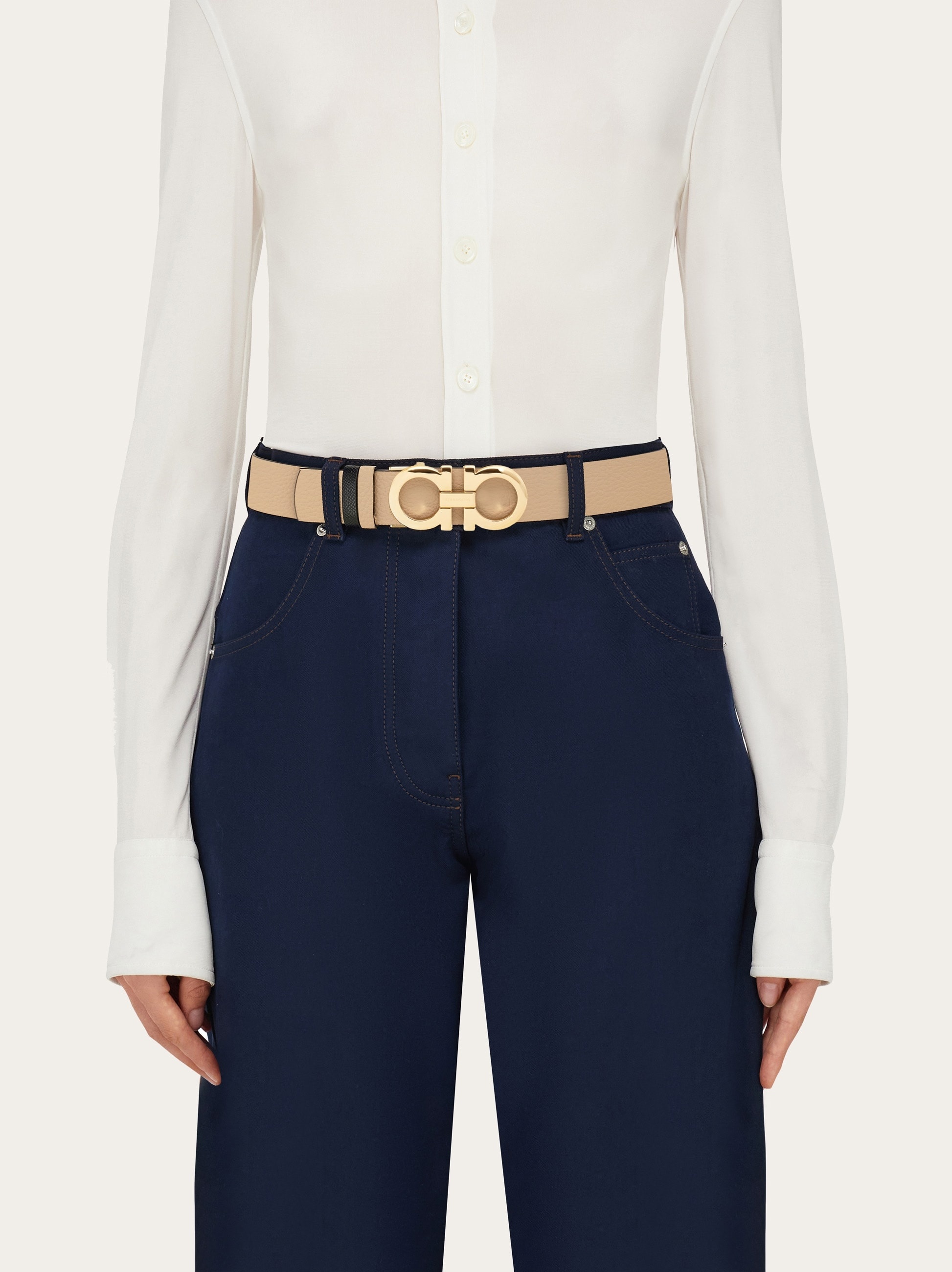 Adjustable and reversible Gancini belt - 4