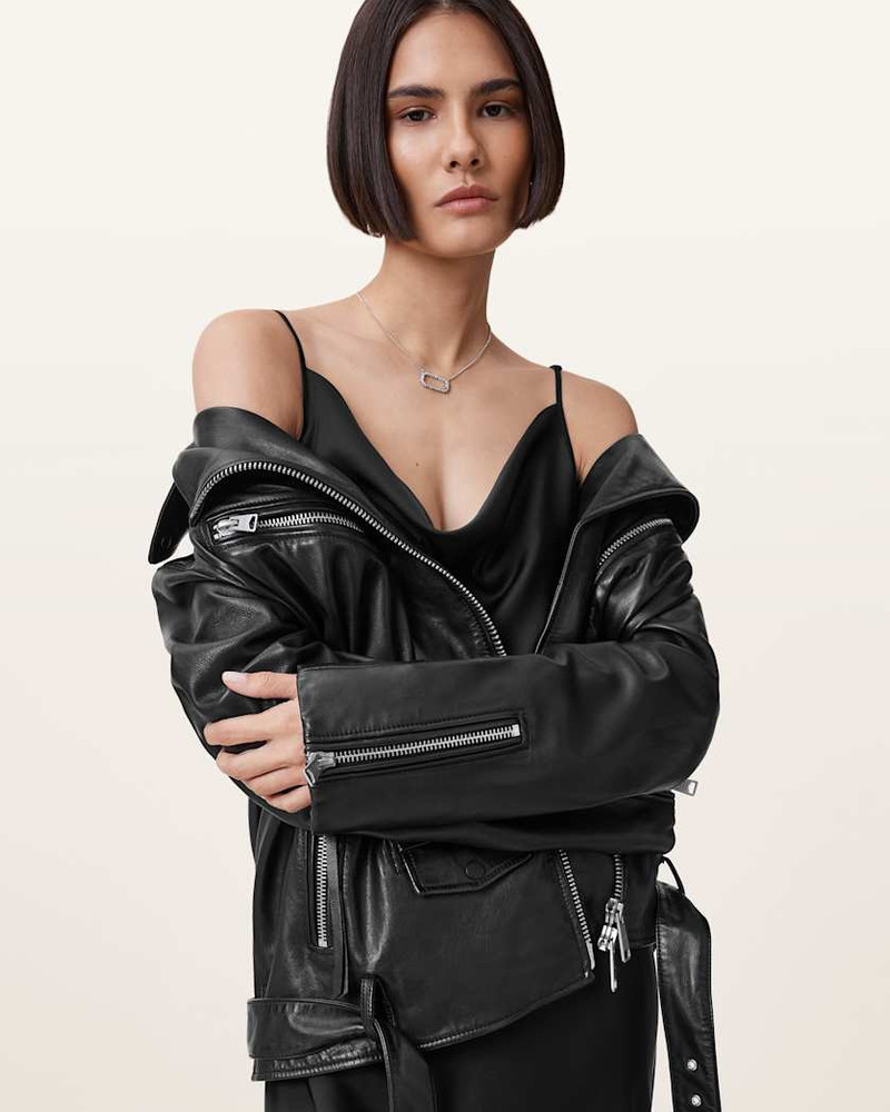 BILLIE RELAXED FIT LEATHER BIKER JACKET 9