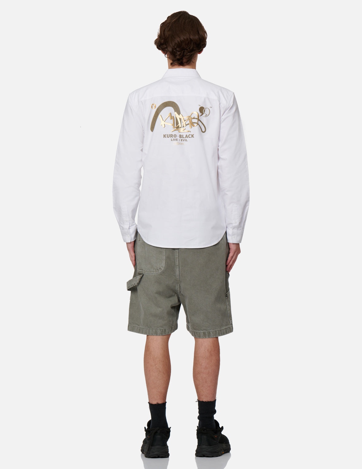Graffiti Logo Foil Print Seagull Oxford Shirt - 5