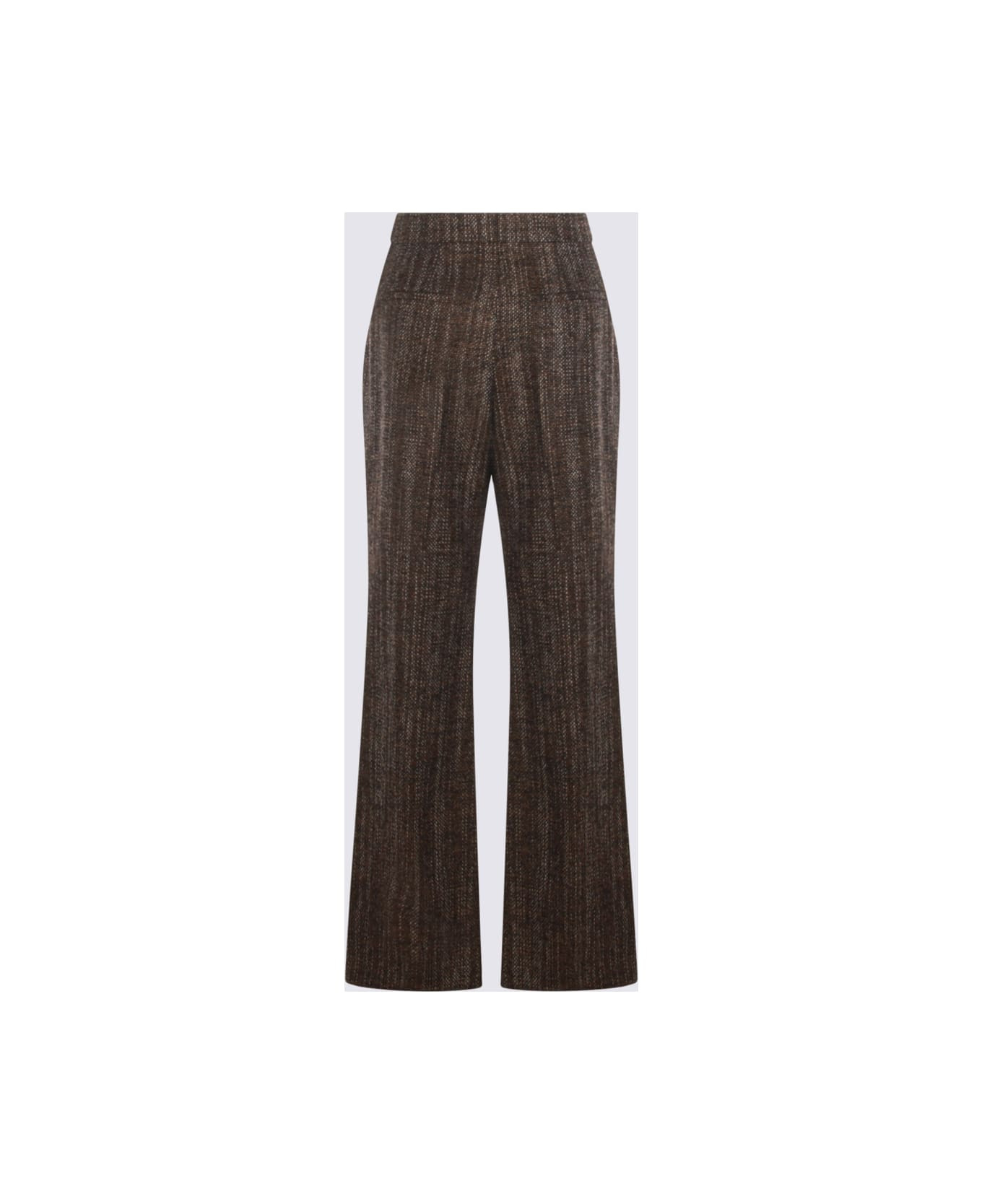 Rust Wool Flared Pants - 2