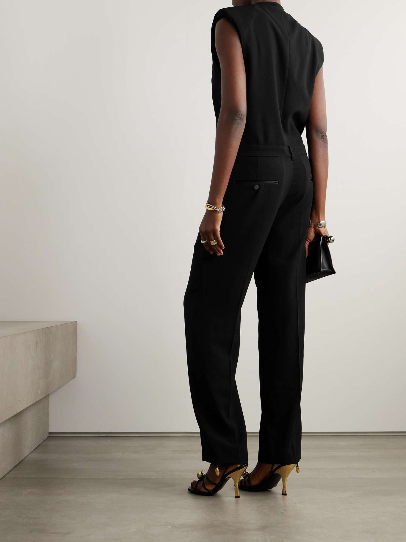 Pleated crepe jumpsuit - 4