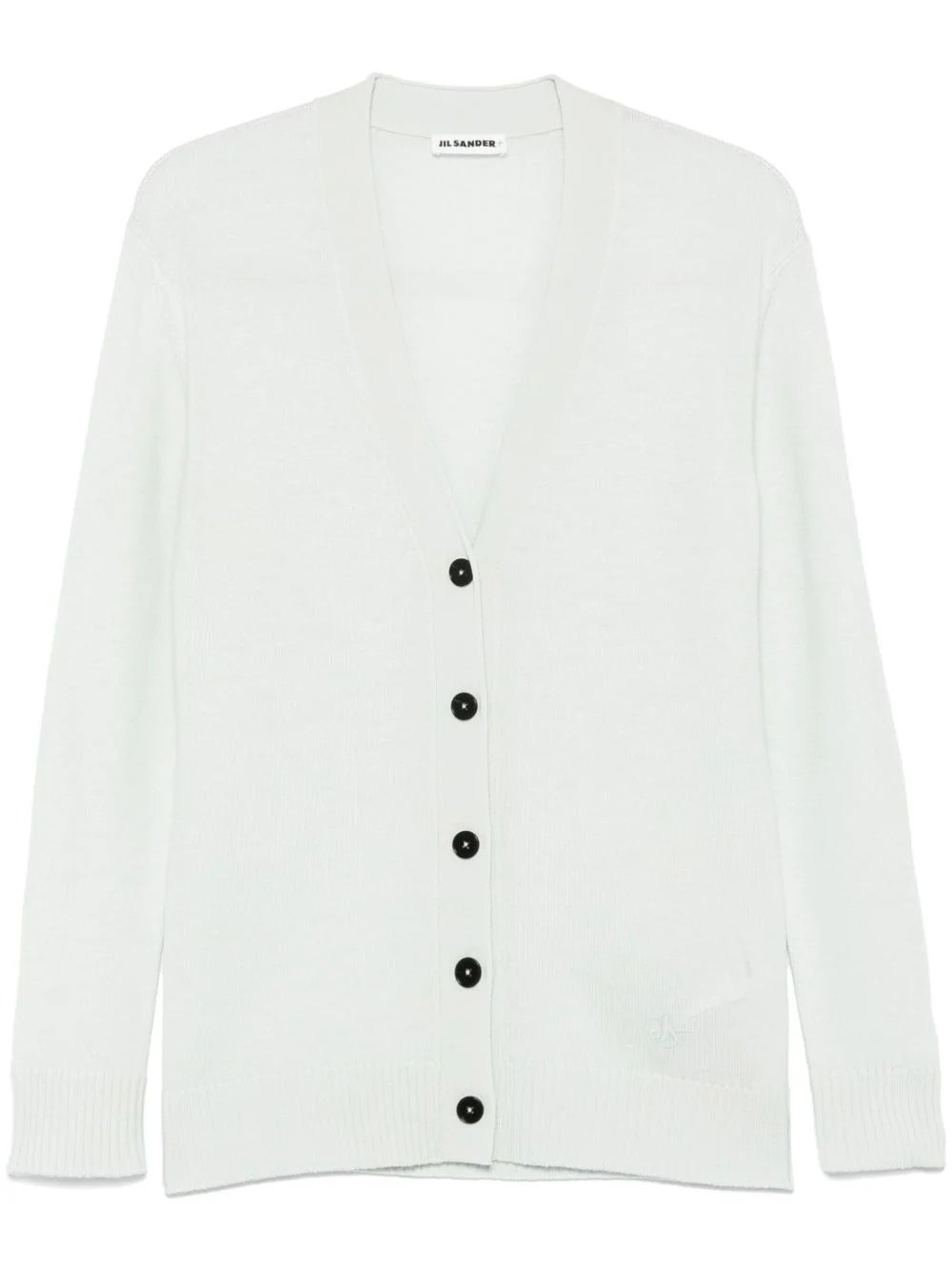 logo-embroidered cardigan - 1