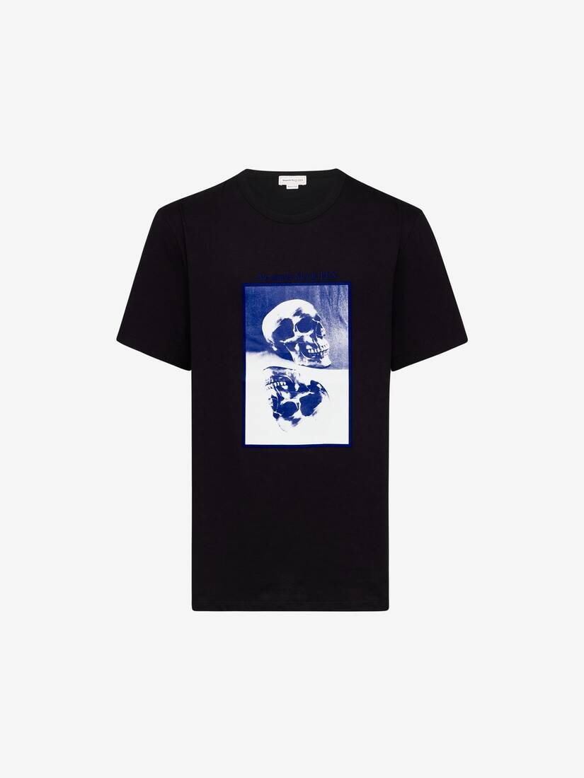 Men's Reflected Skull T-shirt in Black/blue - 1