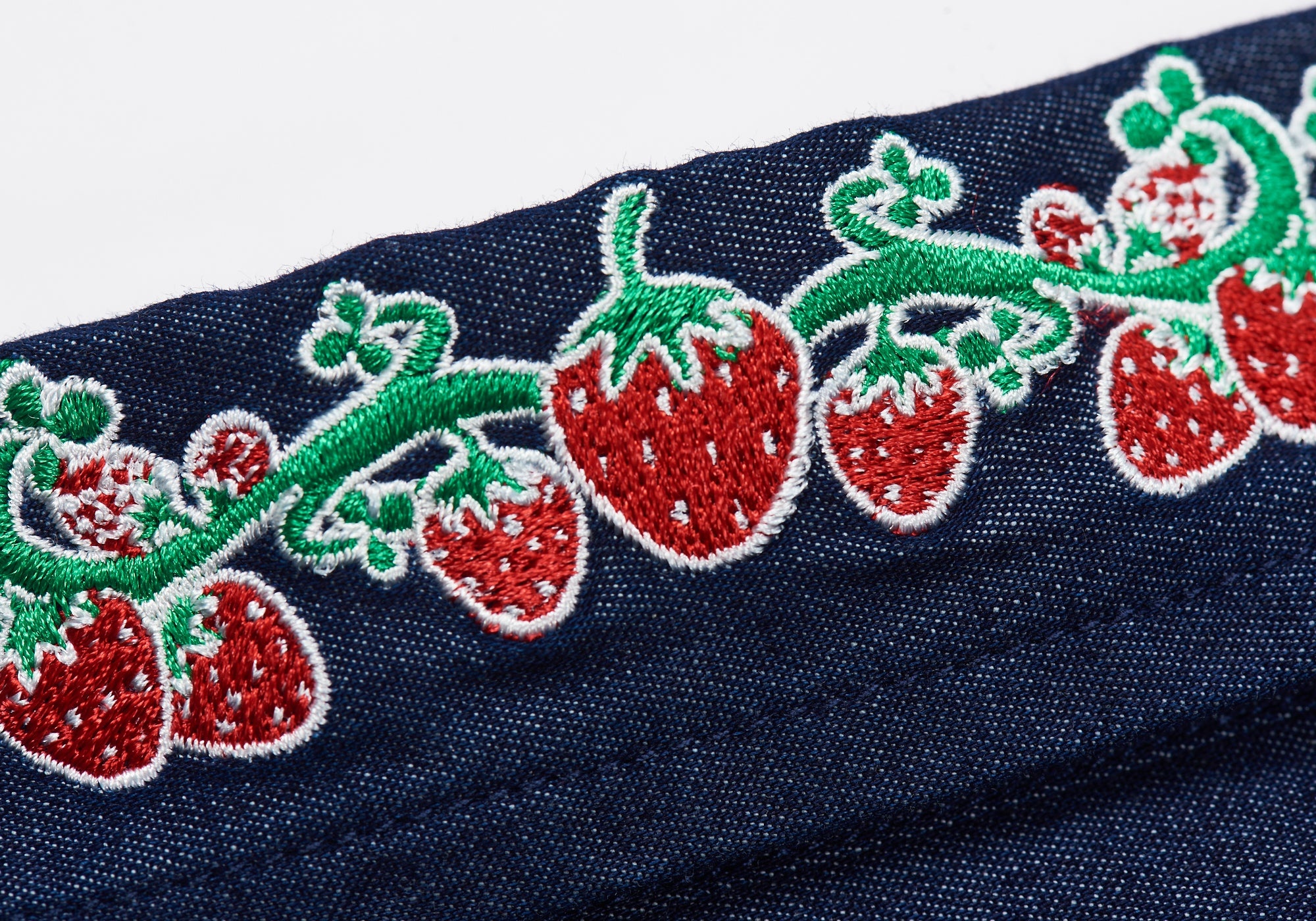 STRAWBERRY EMBROIDERY DENIM SHIRT INDIGO - 4