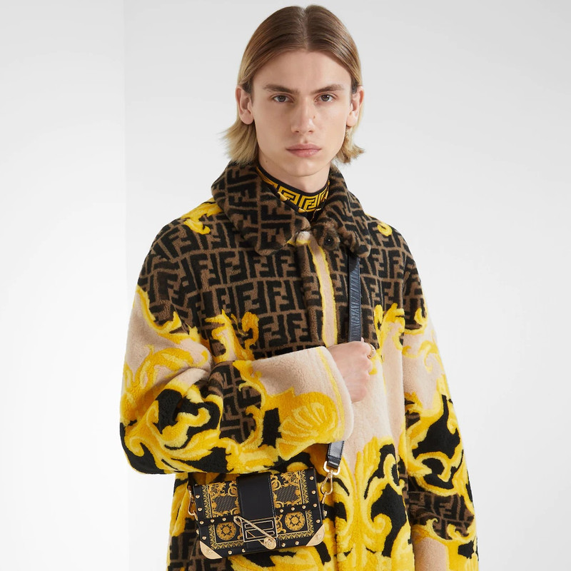 FENDI Fendace leather bag with multicolor print outlook