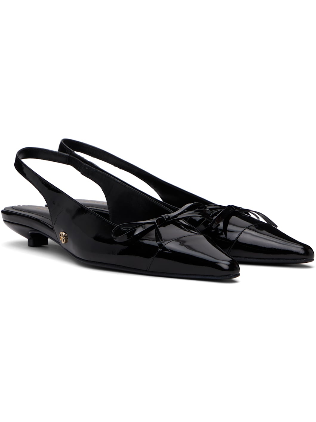 Black Zoey Slingback Heels - 4