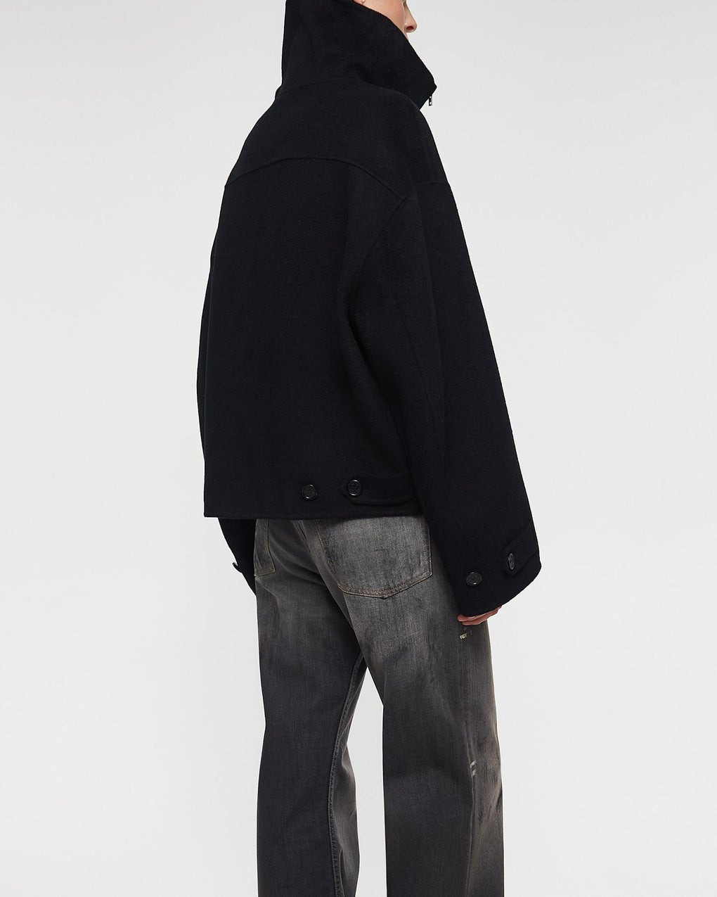 Jacket Wool Zip Black - 4