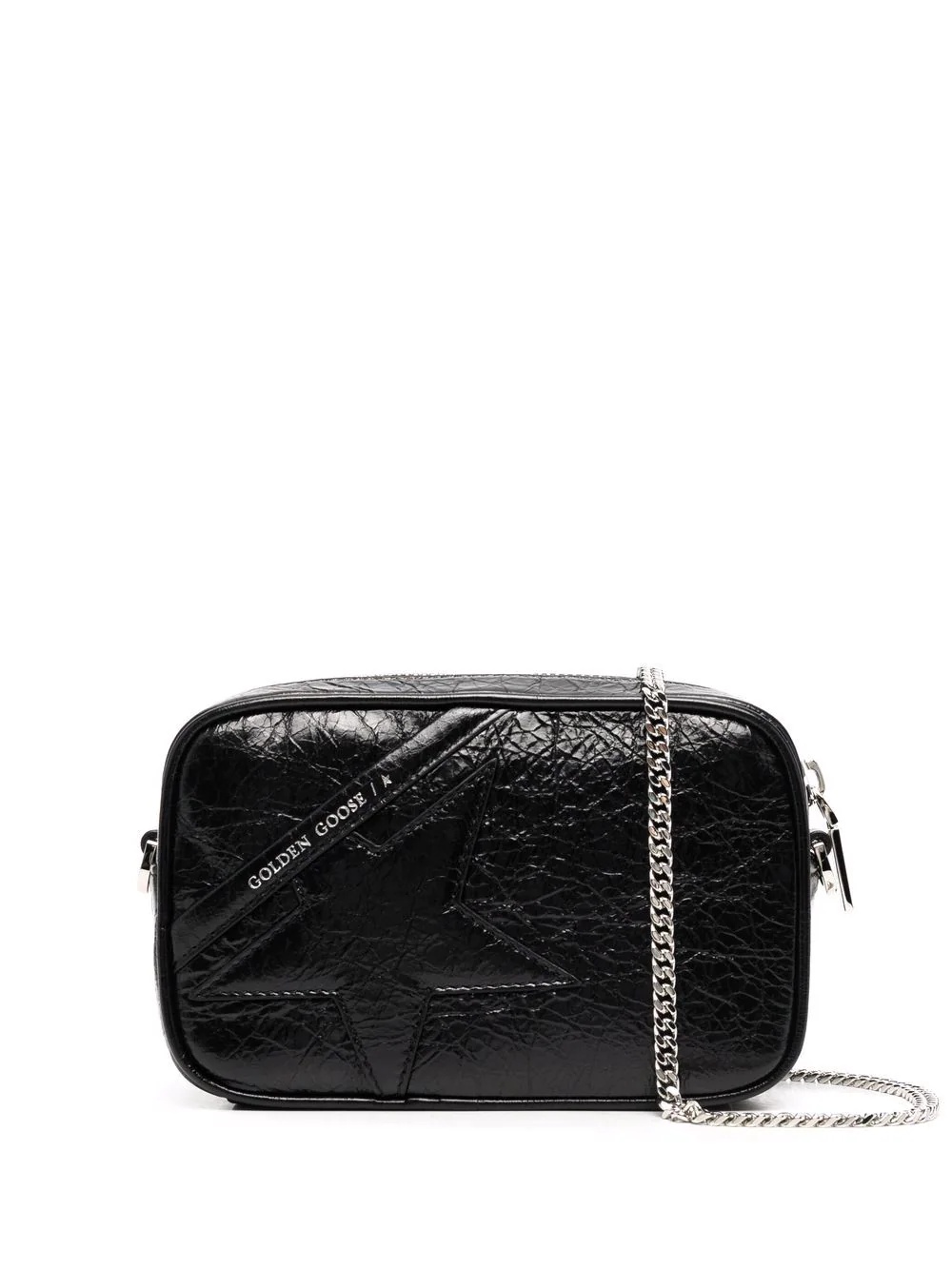 logo-print leather crossbody bag - 1