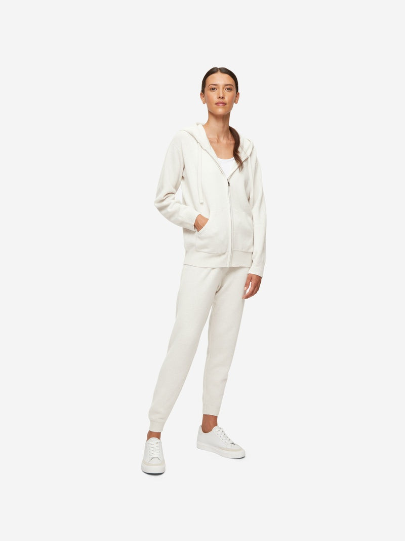 Derek Rose Women's Hoodie Daphne Cashmere Winter White outlook