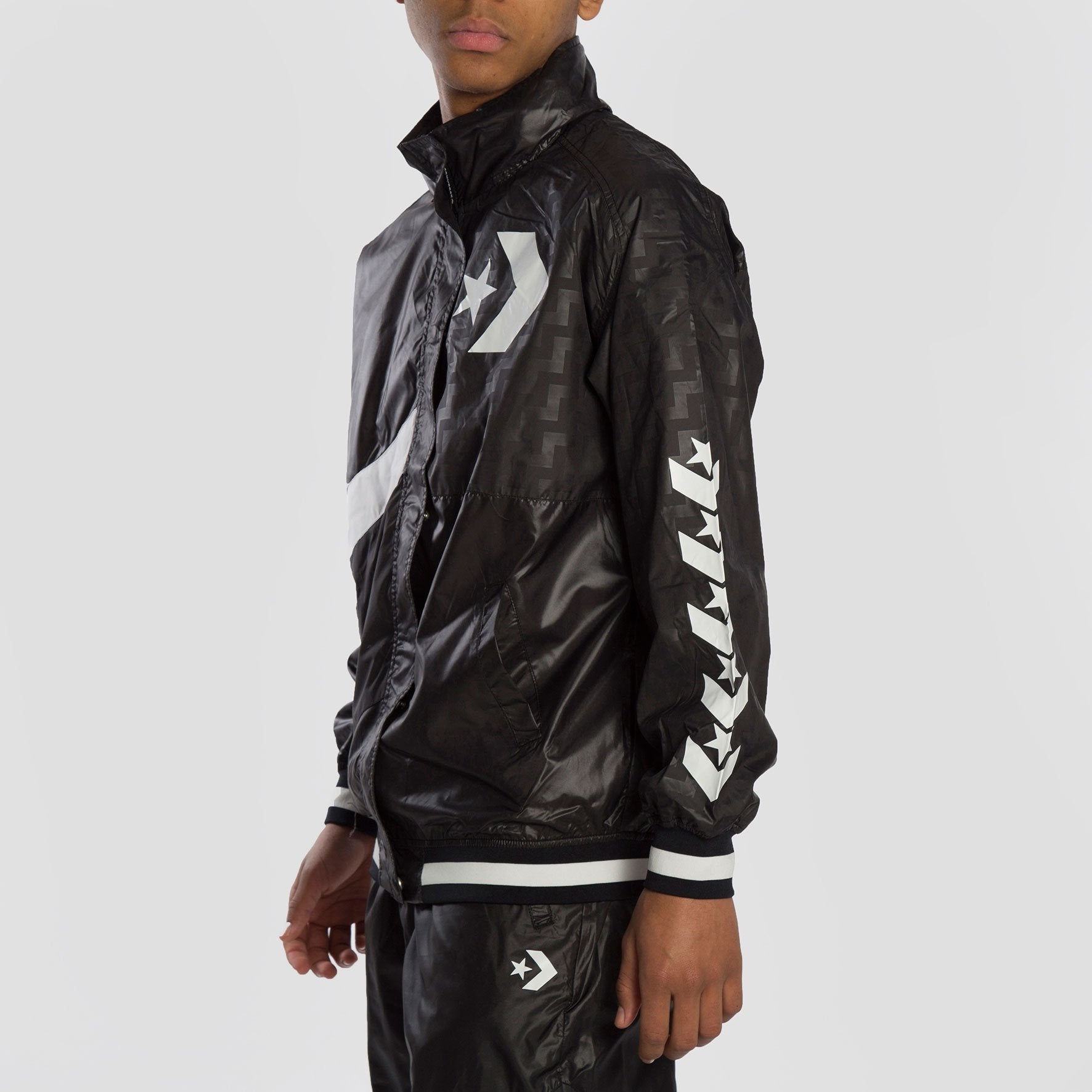 (WMNS) Converse Casual Sports Logo Hooded Jacket Black 10017653-A01 - 6