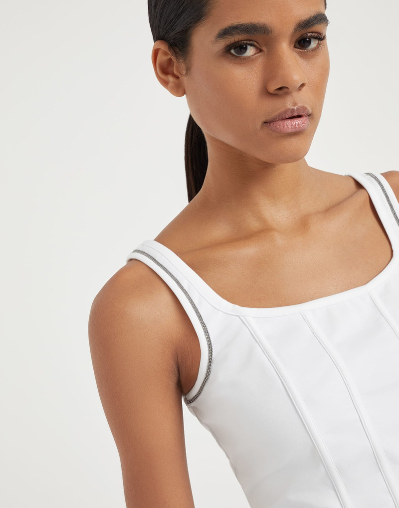 Couture interlock top with shiny contrast trims 3