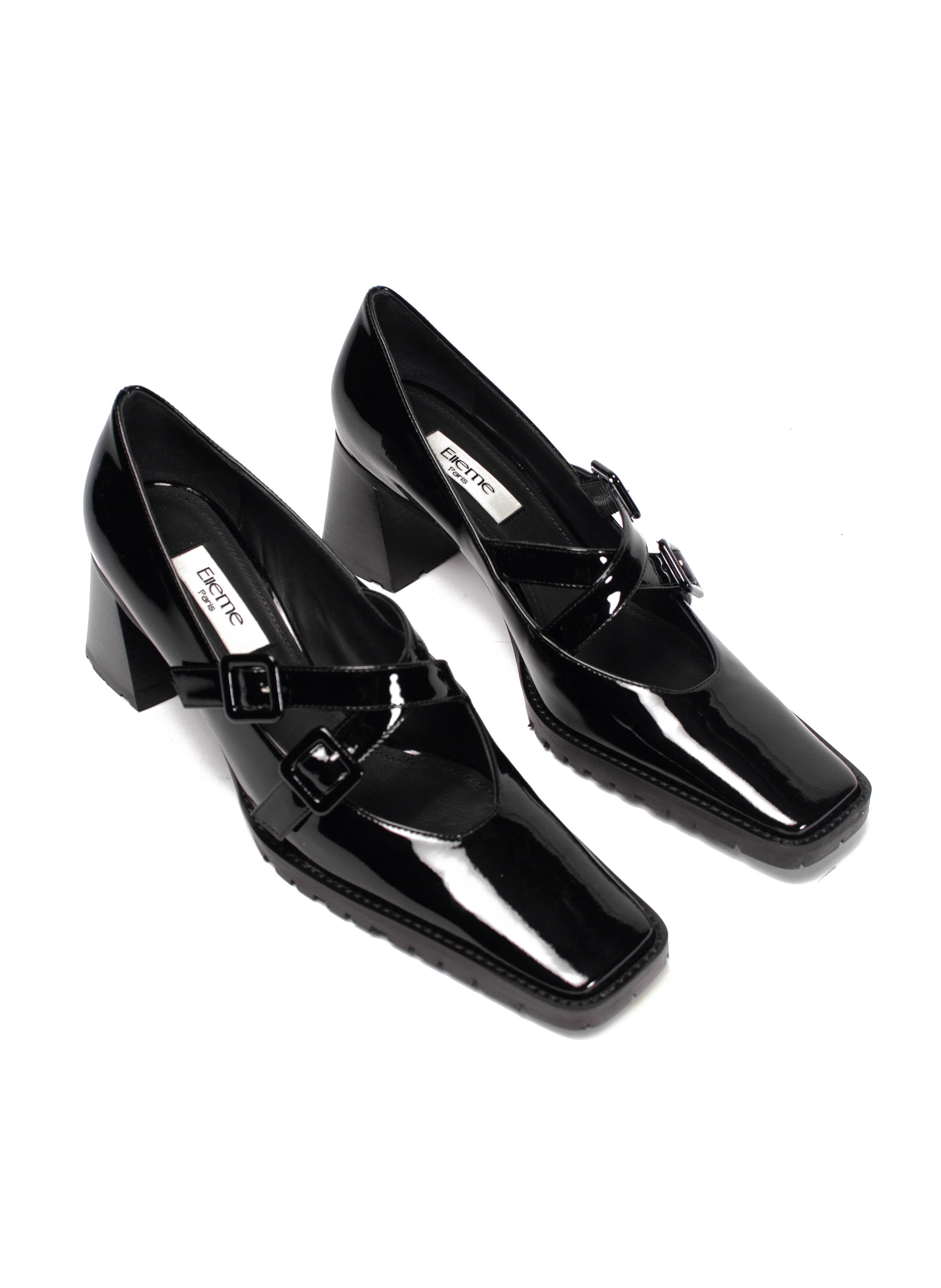 Mary Jane X-Strap Leather Patent Black - 2