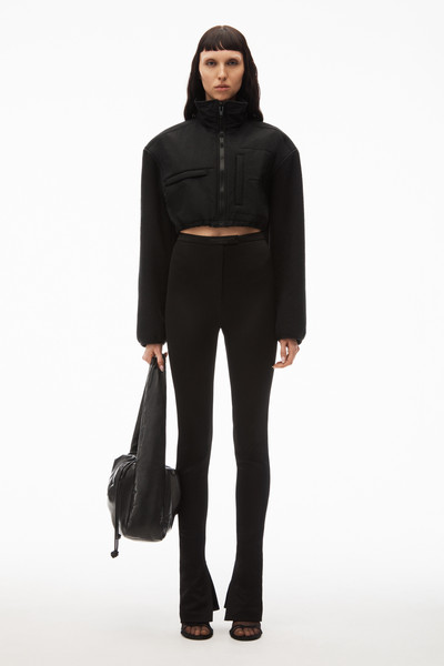 Alexander Wang cropped zip-up jacket in teddy fleece outlook