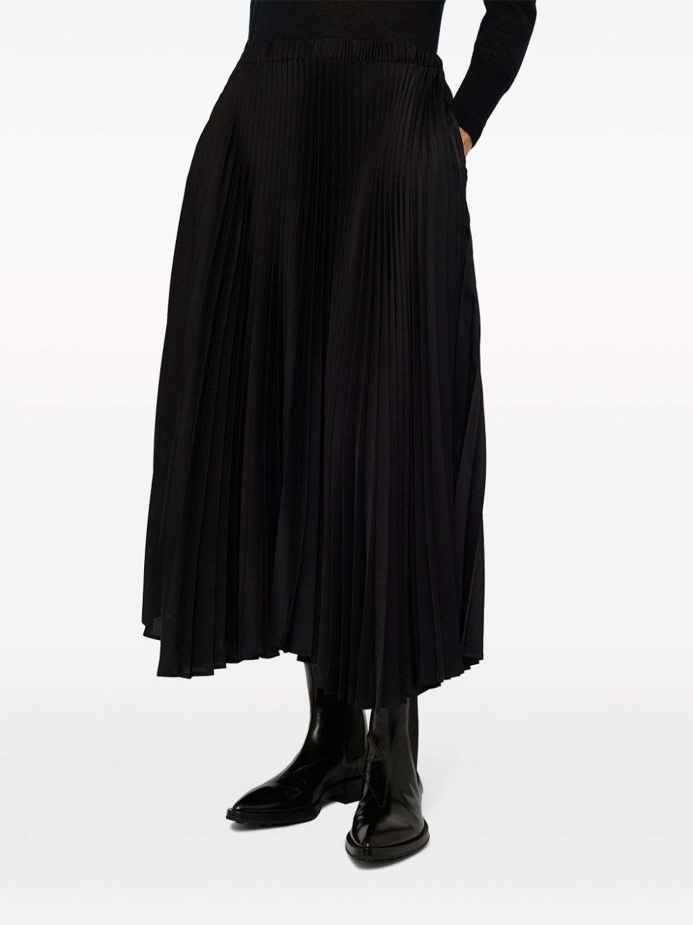 high-waist pleated midi skirt - 2