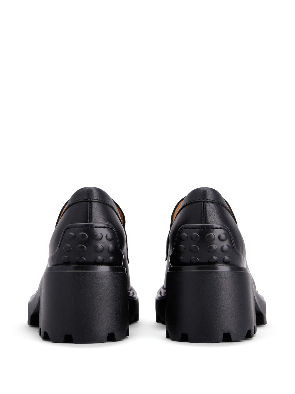 logo-buckle leather loafers - 3