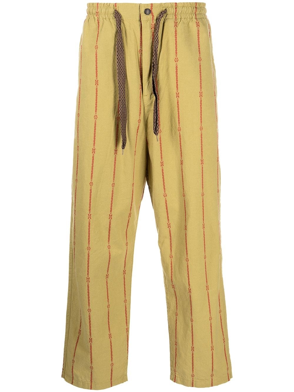 striped drawstring trousers - 1