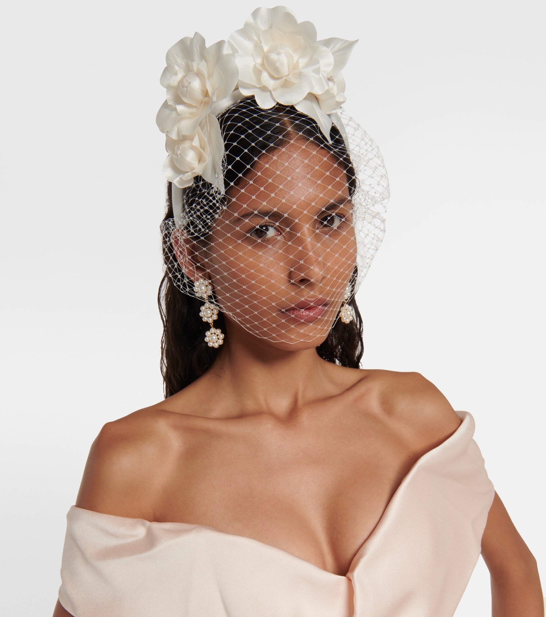 Bridal Camelia silk-blend headband - 4