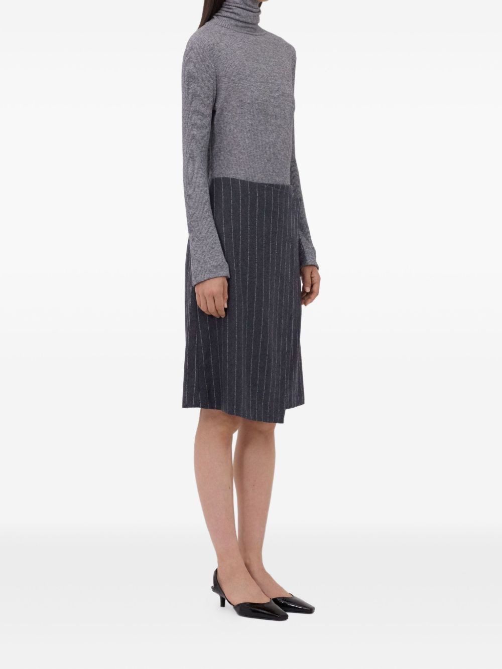 MASON pinstripe wrap midi skirt - 3