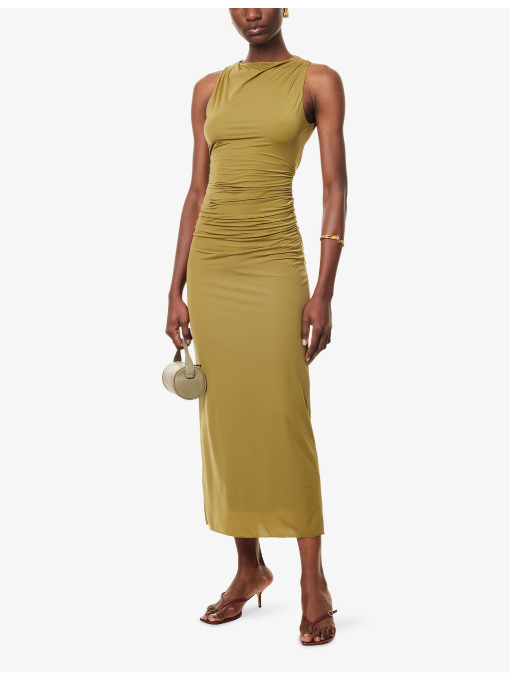 Cascina Twisted-Neckline Jersey Midi Dress - 2