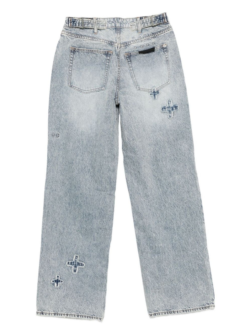 Ksubi cross-embroidered cotton jeans outlook