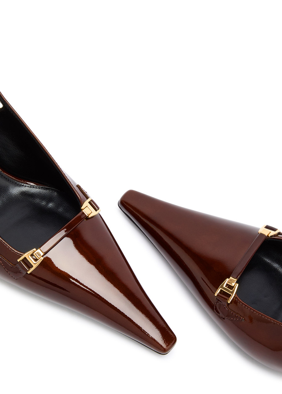 Saint Laurent Carine 55 Patent Leather Slingback Pumps - 3