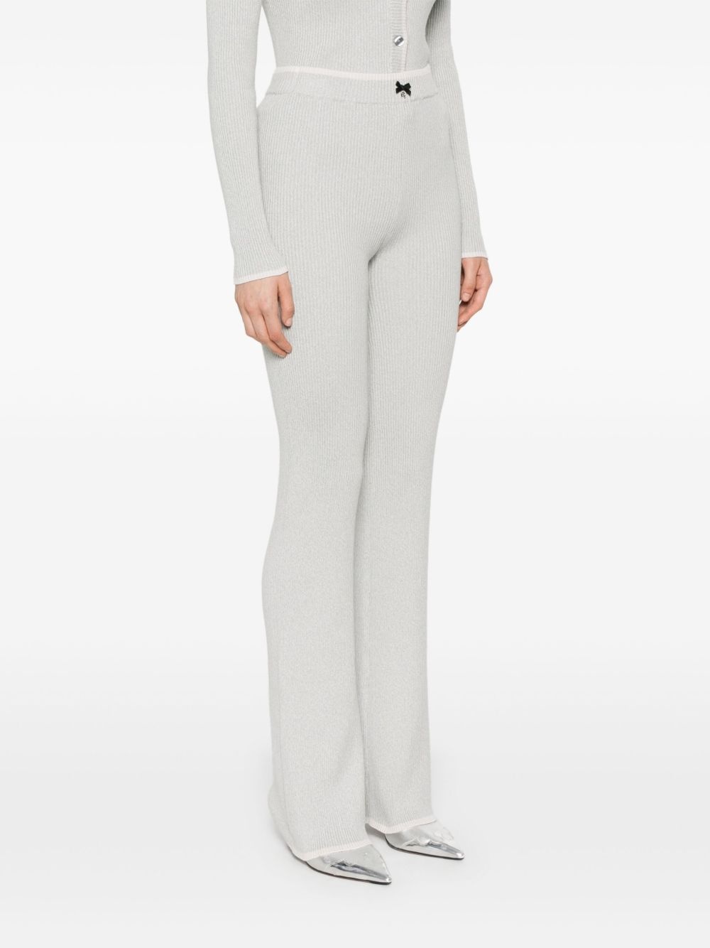 ribbed flared leggings - 3