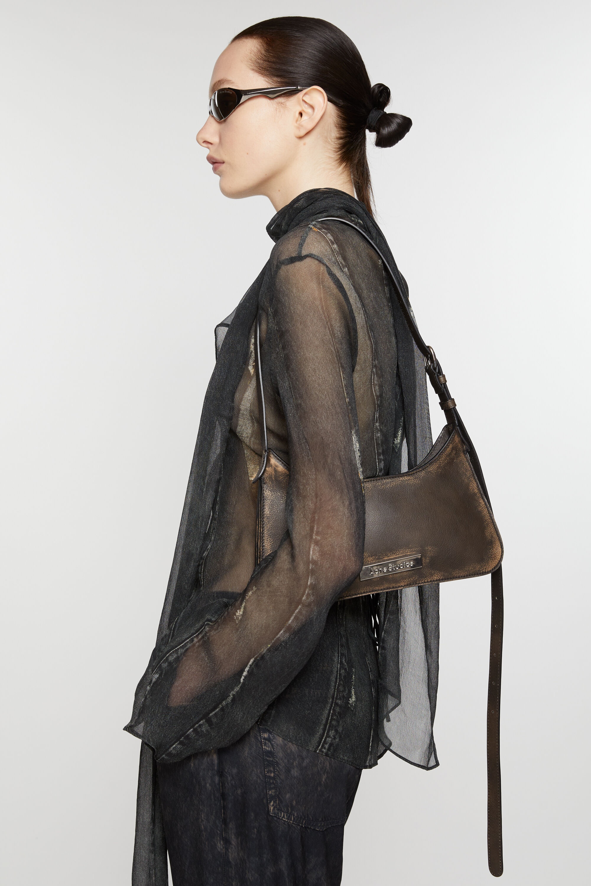 Platt mini shoulder bag - Dark brown/beige - 2
