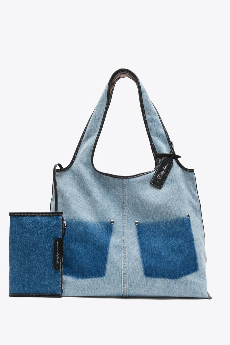 Denim Ghost Patch Market Tote 1