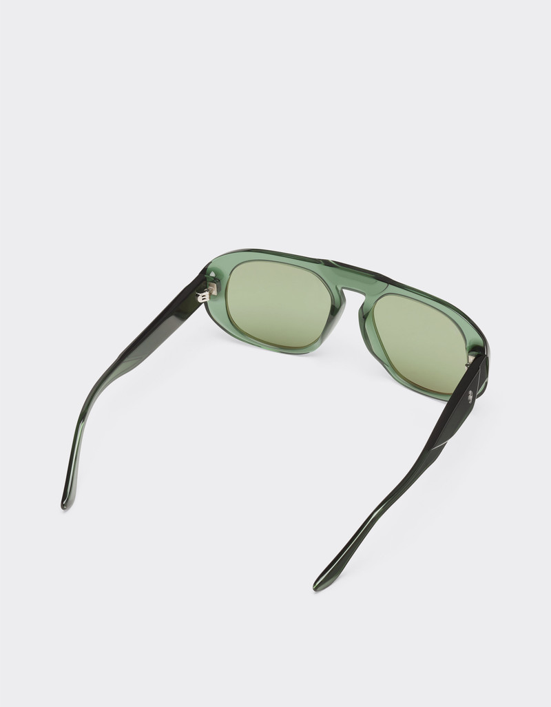 Ferrari sunglasses in transparent dark green acetate with green lenses 5