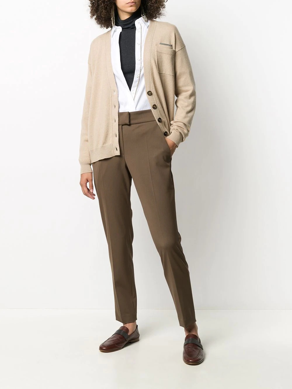 cropped slim-fit trousers - 2