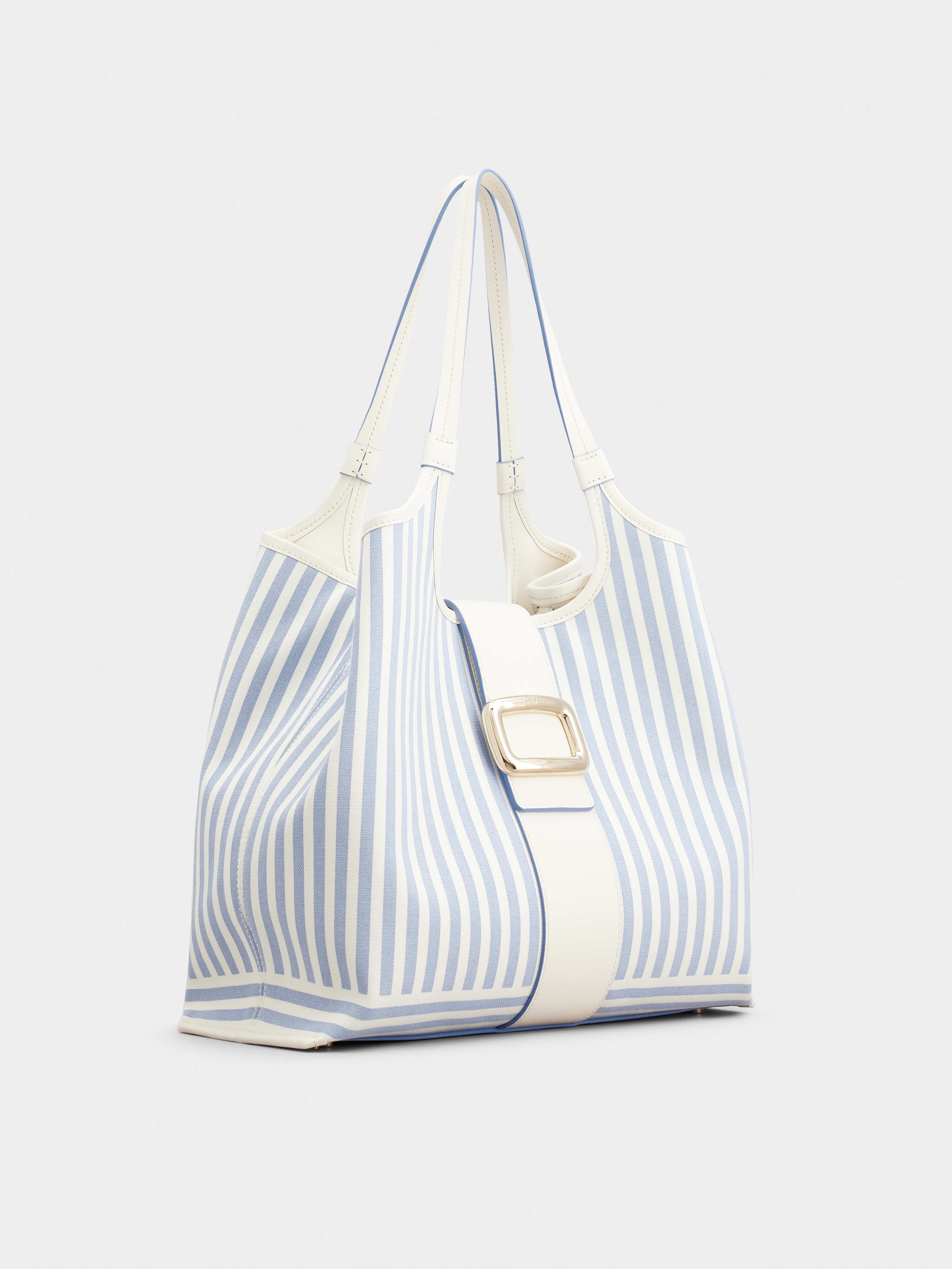 Viv' Choc Summer Stripes Medium Shopping Bag in Fabric - 3