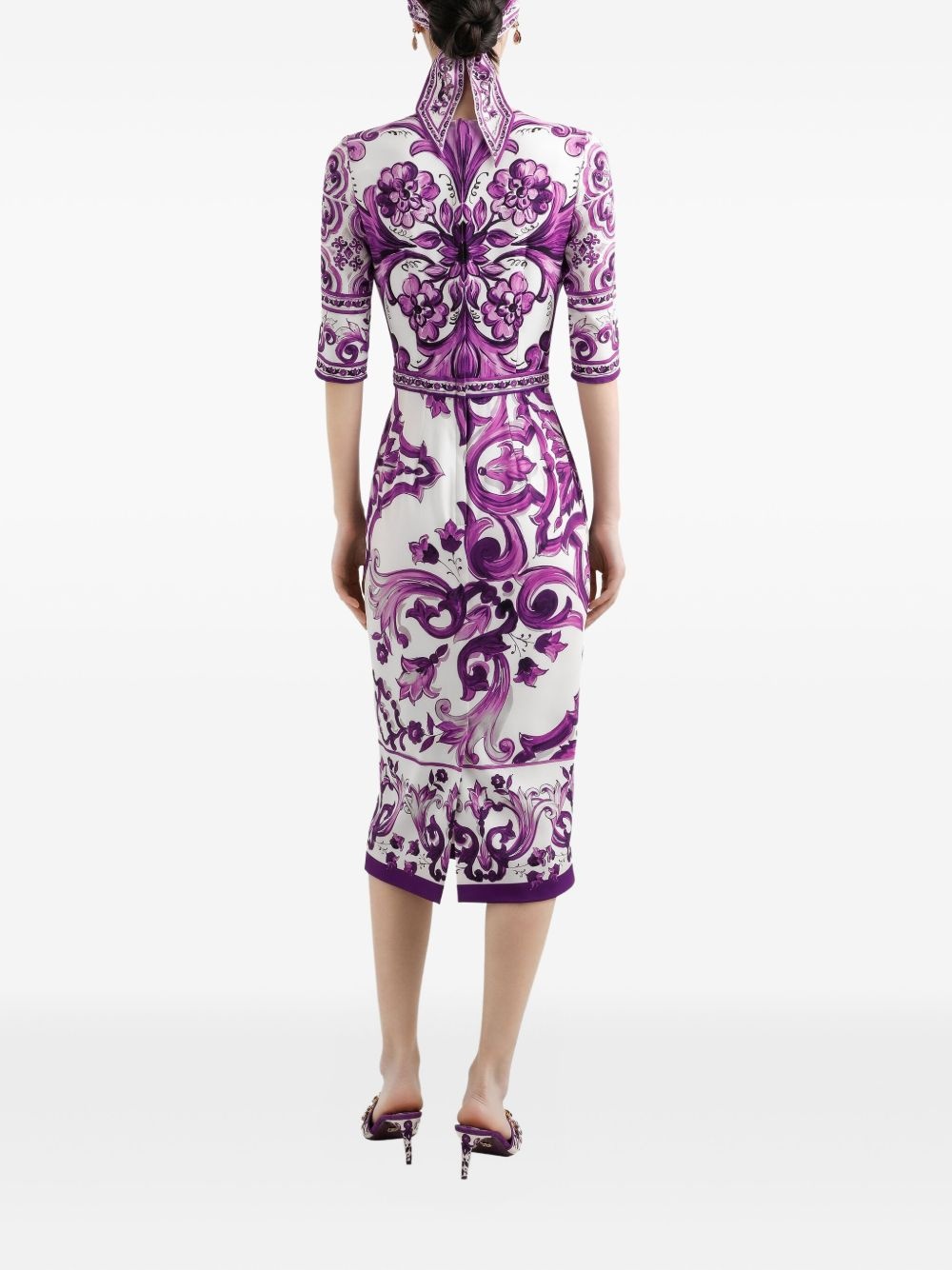 Maiolica-print midi dress - 3