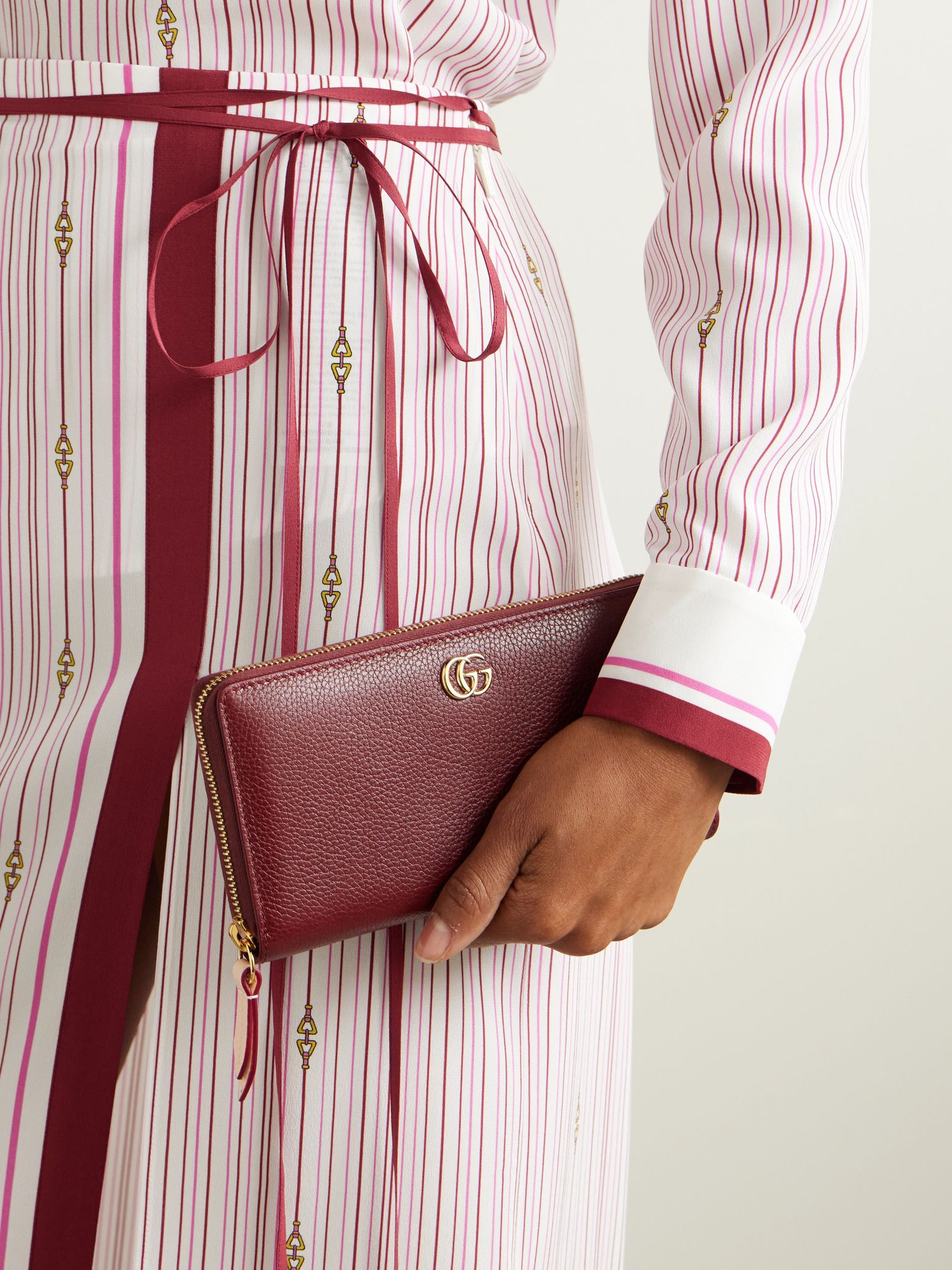 Textured-leather wallet Red - 2