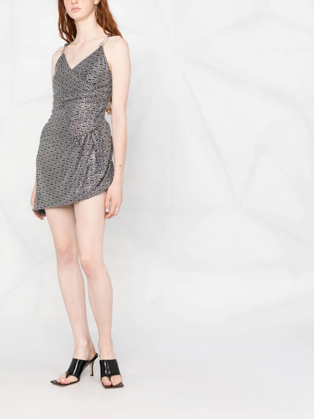 Crystal-embellished logo mini dress - 2