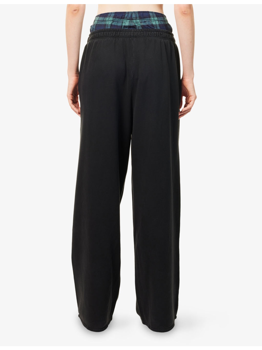 Double-Waistband Wide-Leg Cotton-Jersey Jogging Bottoms - 4
