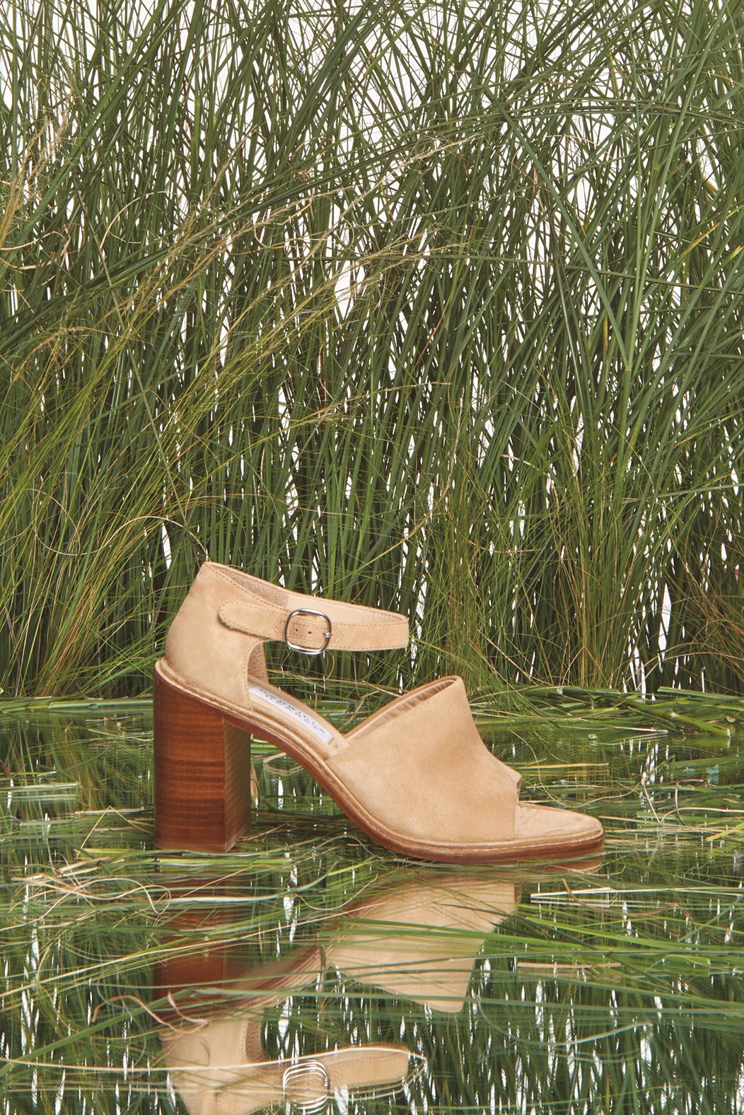 Beau Heel in Beige Suede - 5