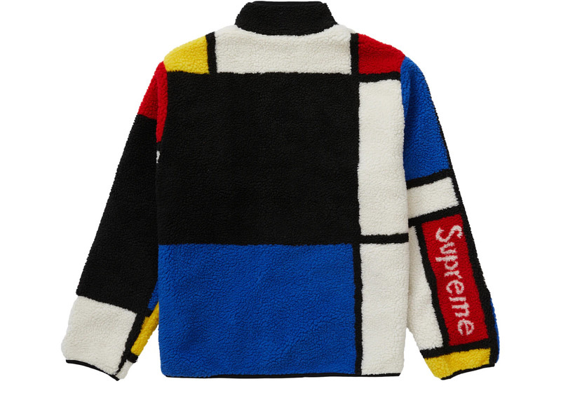 Supreme Supreme Reversible Colorblocked Fleece Jacket Red outlook