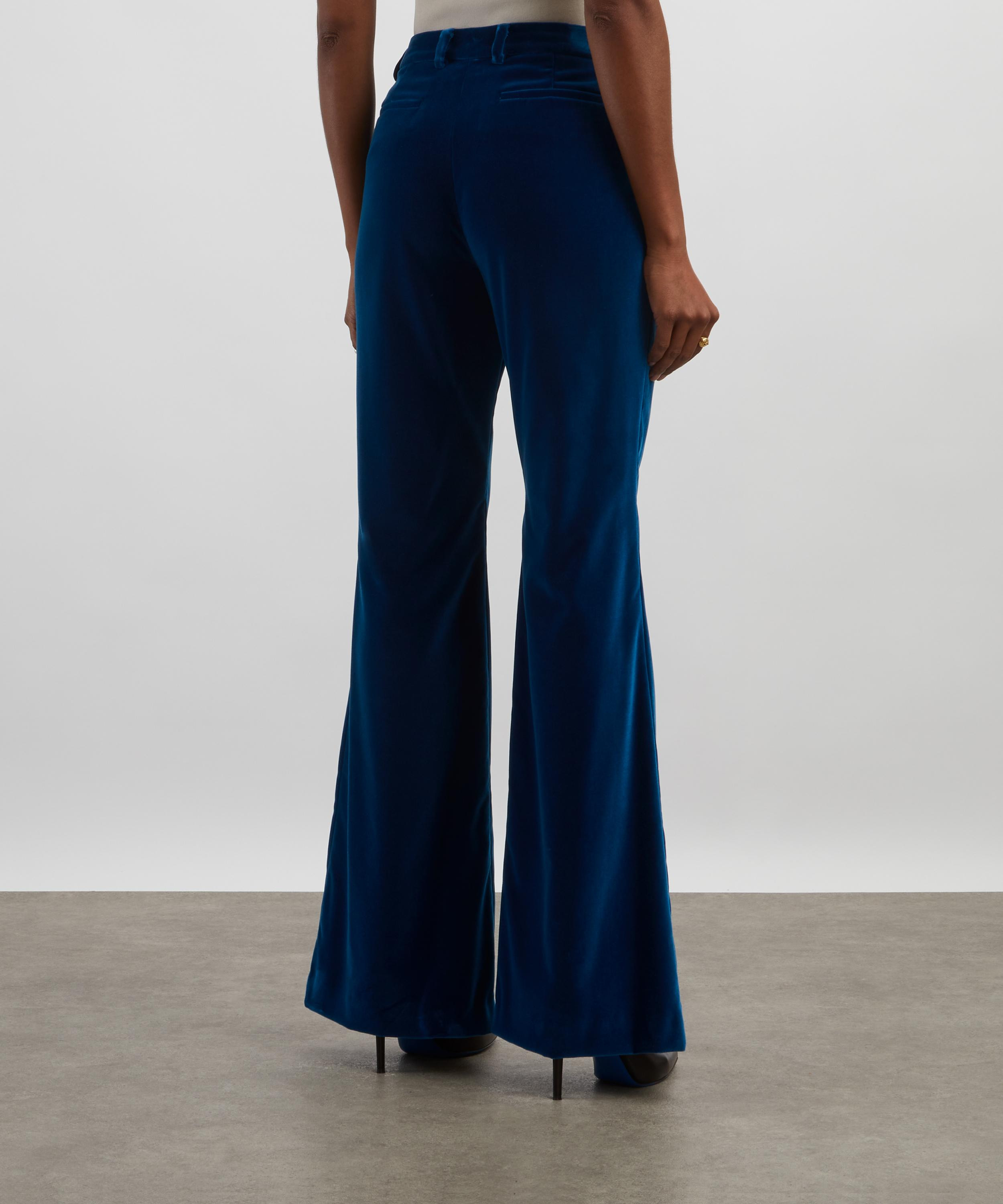 Electric Blue Velvet Trousers - 4