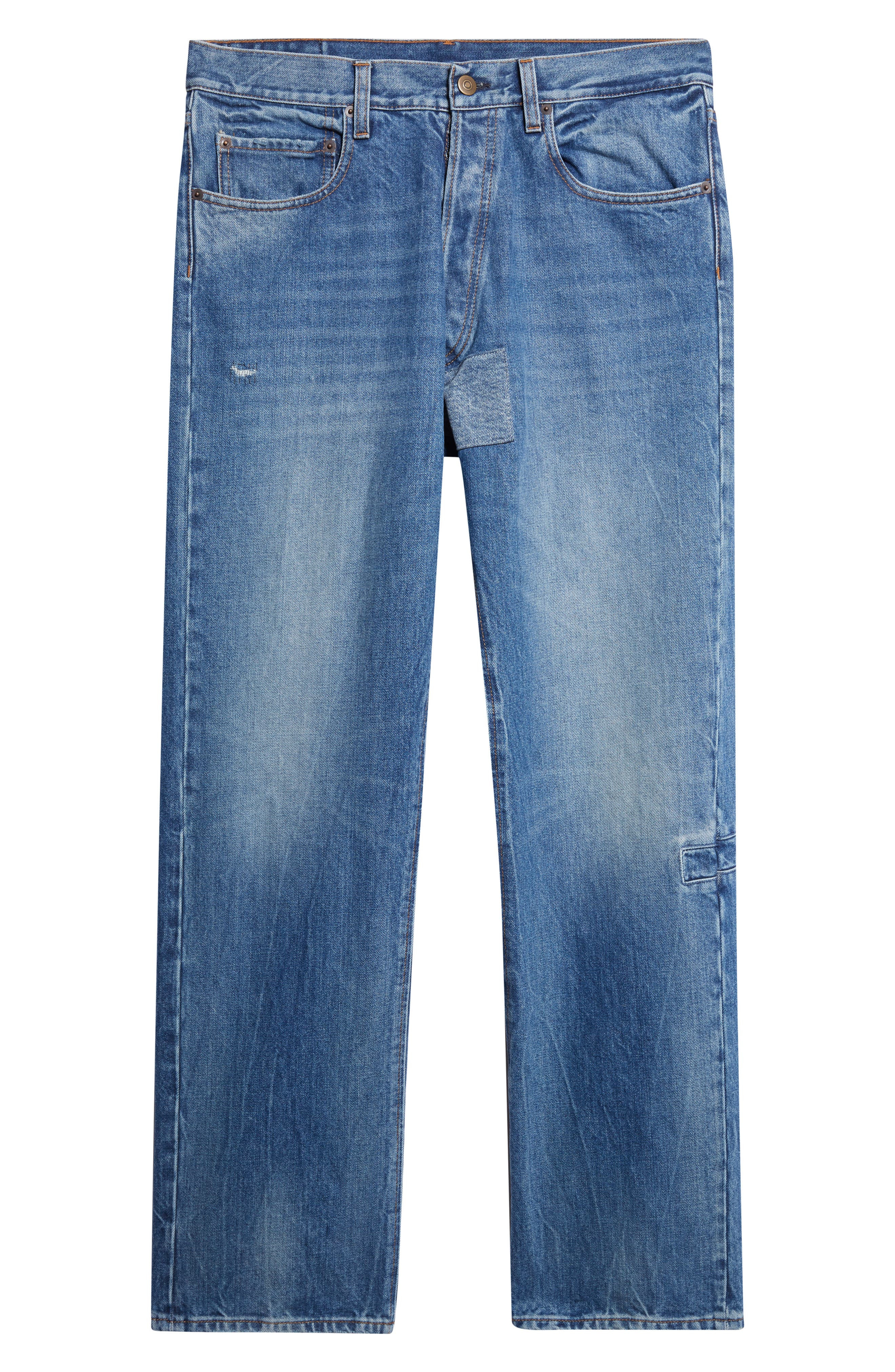 Maison Margiela Five-Pocket Straight Leg Jeans in Vintage Medium Blue at Nordstrom - 5