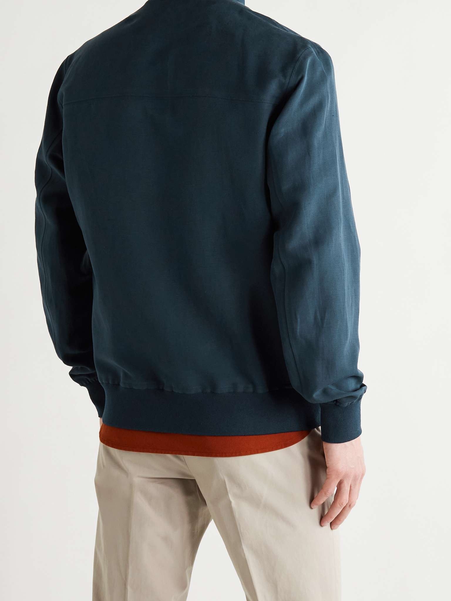 Ivy Linen and Silk-Blend Bomber Jacket - 4