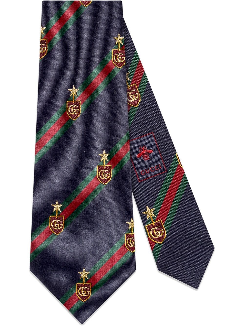 Web crest silk tie - 1