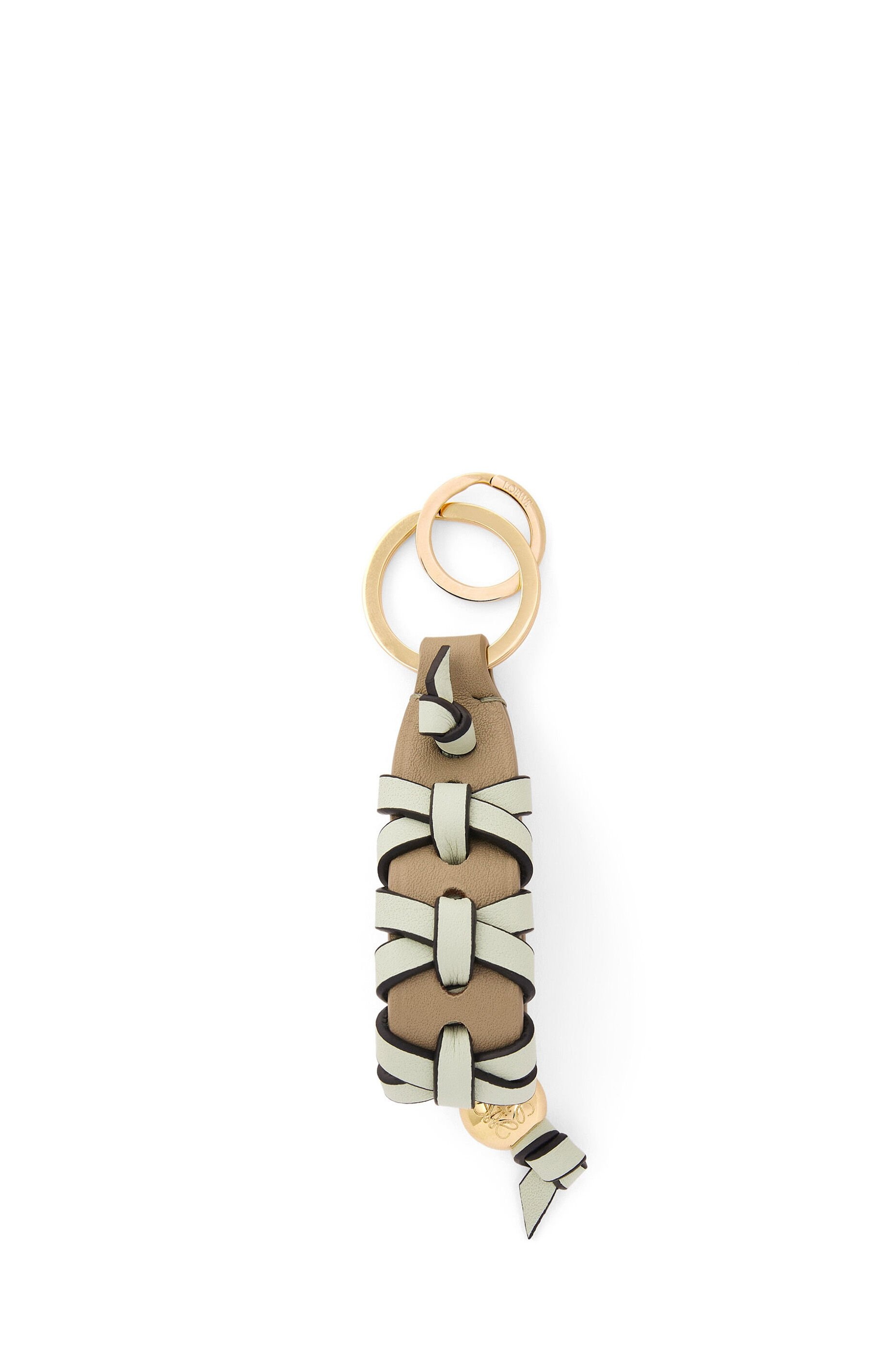 Cross braided keyring in classic calfskin - 1