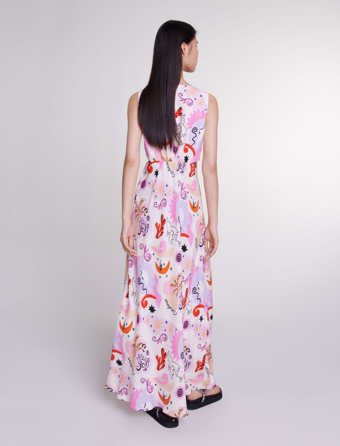 Cutaway silk maxi dress - 4