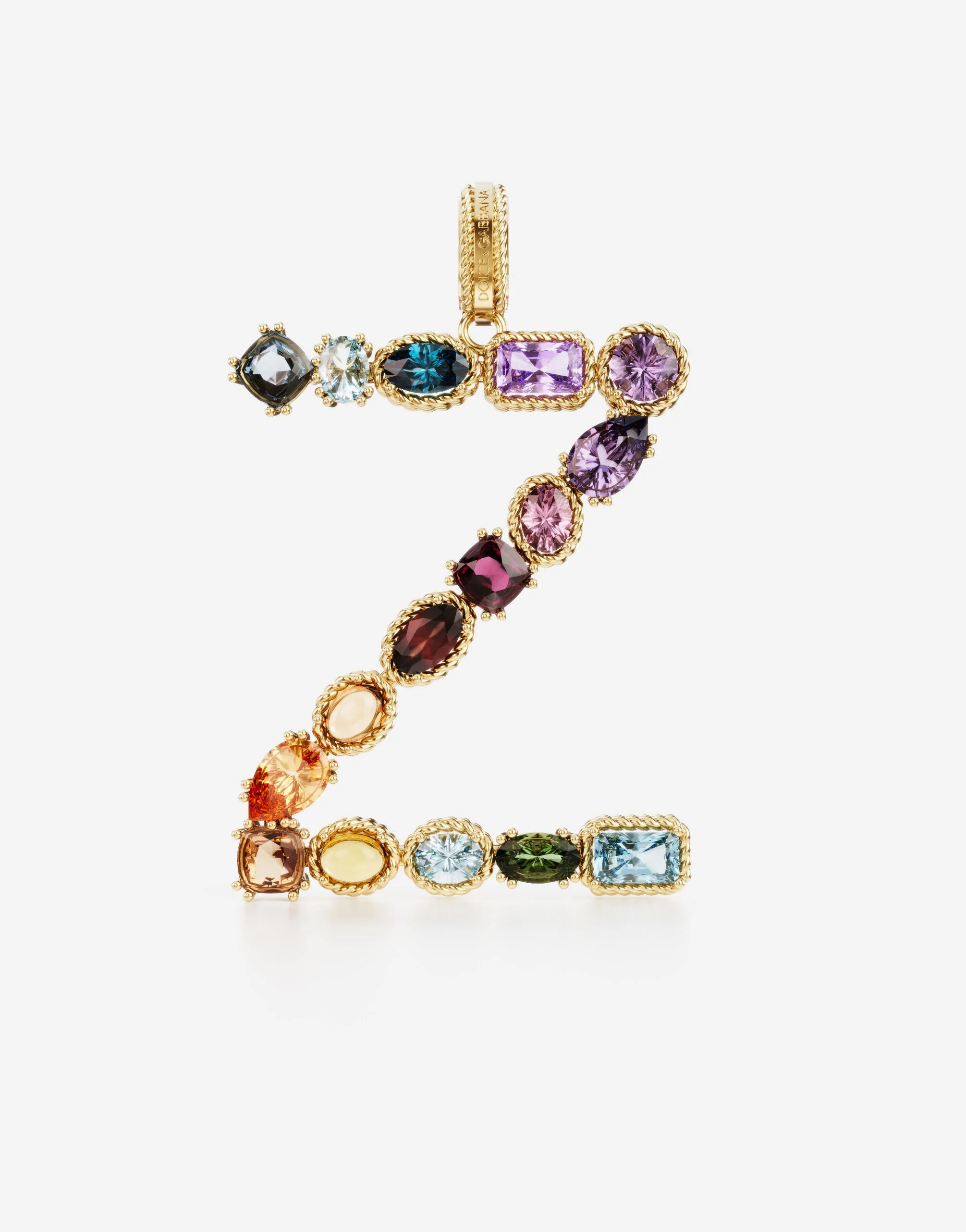 Charm Z Lettering 18-carat yellow gold and multicolored gems - 1