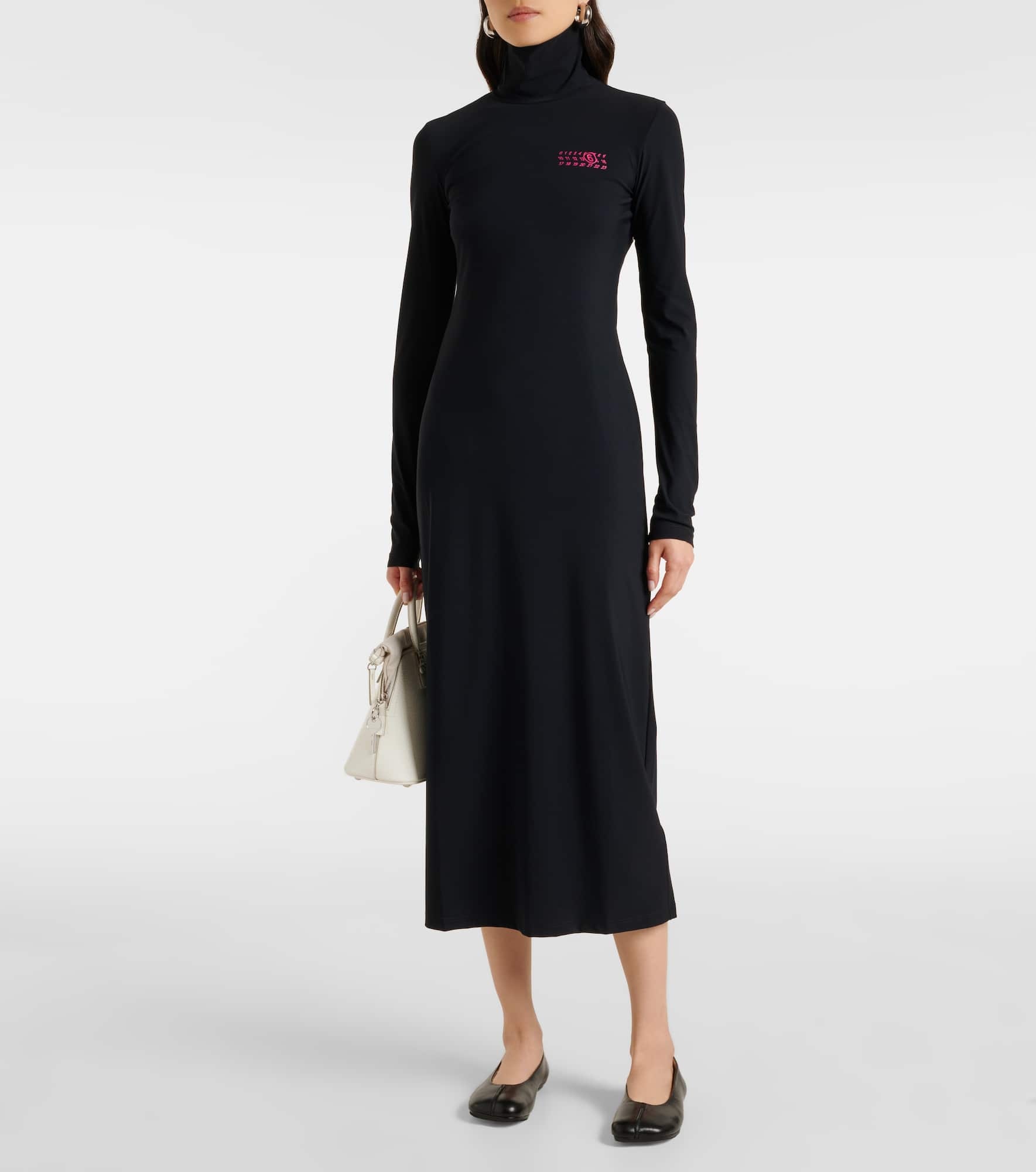 Knitted turtleneck midi dress - 2