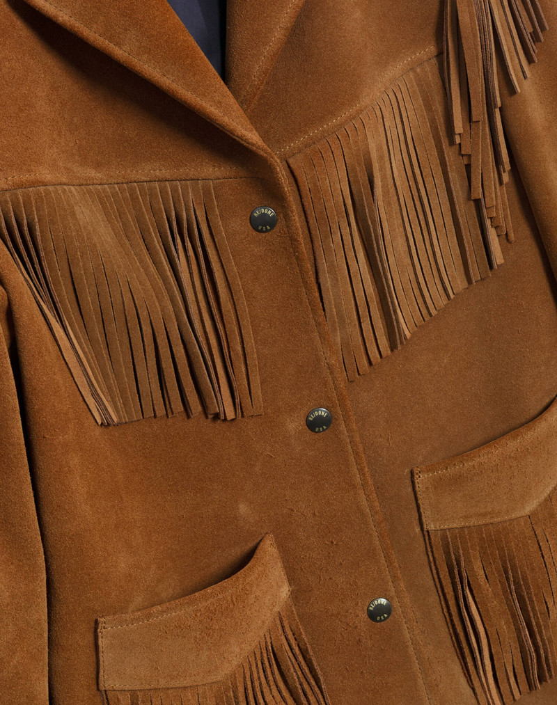 Suede Fringe Jacket - Tan 10